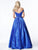 Sherri Hill - 51124 Long A Line Dress with Crystal Encrusted Belt In Blue
