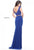 Sherri Hill - 51125 Beaded Two Piece Scoop Long Dress In Blue