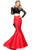 Sherri Hill - 51169 Two Piece Lace Long Sleeve Mermaid Dress In Black and Red