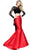 Sherri Hill - 51169 Two Piece Lace Long Sleeve Mermaid Dress In Black and Red