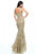 Sherri Hill - 51192 Two-Piece Metallic Lace Mermaid Dress In Gold