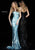 Sherri Hill - 51206 Sleeveless V Neck Fitted Beaded and Sequined Dress In Blue and Black