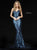 Sherri Hill - 51206 Sleeveless V Neck Fitted Beaded and Sequined Dress In Blue