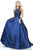 Sherri Hill - 51242 Beaded Halter Bodice Taffeta Ballgown In Blue