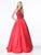 Sherri Hill - 51242 Beaded Halter Bodice Taffeta Ballgown In Red