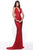 Sherri Hill - 51245 Beaded Plunging V-Neck Long Dress In Red