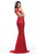 Sherri Hill - 51245 Beaded Plunging V-Neck Long Dress In Red