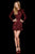 Sherri Hill - 51343 Long Sleeve Beaded Cocktail Dress In Red