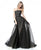 Sherri Hill - 51384 Strapless Embroidered Sheath Dress With Overskirt In Black