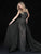 Sherri Hill - 51384 Strapless Embroidered Sheath Dress With Overskirt In Black