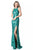 Sherri Hill - 51430 Sequined Halter Trumpet Dress With Train In Green