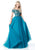 Sherri Hill - 51450 Embellished Off-Shoulder Ballgown In Blue and Green
