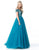 Sherri Hill - 51450 Embellished Off-Shoulder Ballgown In Blue and Green