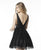 Sherri Hill - 51458 Lace Deep V-neck Short Beaded Dress In Black
