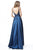 Sherri Hill - 51478 Embellished Bateau A-line Dress With Train In Blue