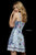 Sherri Hill - 51489 Beaded Floral V-Neck A-Line Dress In Blue and Multi-Color