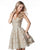 Sherri Hill - 51521 Short Sweetheart Metallic Lace A Line Dress In Gold