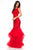 Sherri Hill - 51564 Beaded Lace Tiered Trumpet Dress In Red