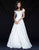 Sherri Hill - 51573 Off-Shoulder Cap Sleeve Lace Long Dress In Silver