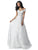 Sherri Hill - 51573 Off-Shoulder Cap Sleeve Lace Long Dress In Silver