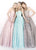 Sherri Hill - 51574 Bead Appliqued Strapless Lace Ballgown In Pink and Blue