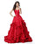 Sherri Hill - 51578 Long Plunging Sweetheart Ruffled Ballgown In Red