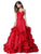 Sherri Hill - 51578 Long Plunging Sweetheart Ruffled Ballgown In Red