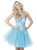 Sherri Hill - 51582 Short Satin Sweetheart Organza A-line Dress In Blue