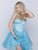 Sherri Hill - 51582 Short Satin Sweetheart Organza A-line Dress In Blue