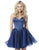 Sherri Hill - 51582 Short Satin Sweetheart Organza A-line Dress In Blue