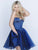 Sherri Hill - 51582 Short Satin Sweetheart Organza A-line Dress In Blue