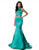 Sherri Hill - 51585 Two Piece Mermaid Dress with Sweep Train In Green