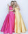 Sherri Hill - 51587 Two Piece A Line Dress with Beaded Pockets In Pink and Yellow