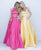 Sherri Hill - 51587 Two Piece A Line Dress with Beaded Pockets In Pink and Yellow
