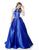 Sherri Hill - 51589 Illusion Cutout High Neckline A Line Dress In Blue
