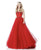Sherri Hill - 51591 Beaded Strapless Pleated Ballgown In Red