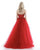 Sherri Hill - 51591 Beaded Strapless Pleated Ballgown In Red
