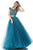 Sherri Hill - 51594 Cap Sleeve Beaded Two-Piece Dress In Blue and Green