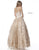 Sherri Hill - 51595 Strapless Corset Bodice Tulle Ballgown In Neutral and Gold