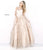 Sherri Hill - 51595 Strapless Corset Bodice Tulle Ballgown In Neutral and Gold