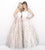 Sherri Hill - 51596 Floral Appliqued Full Figured Strapless Dress In Neutral and White