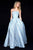 Sherri Hill - 51597 Gilded Strapless Ballgown In Blue and Gold