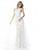 Sherri Hill - 51602 Straight Across Long Lace Dress With Overlay In White and Neutral