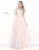 Sherri Hill - 51603 Cap Sleeve Beaded Illusion Bateau Dress In Pink
