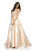 Sherri Hill - 51610 Beaded Satin Off The Shoulder Long Dress In Neutral