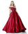 Sherri Hill - 51610 Beaded Satin Off The Shoulder Long Dress In Red