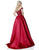 Sherri Hill - 51610 Beaded Satin Off The Shoulder Long Dress In Red