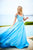 Sherri Hill - 51613 A Line Beaded Dress with Bejeweled Cold Shoulders In Blue