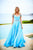 Sherri Hill - 51613 A Line Beaded Dress with Bejeweled Cold Shoulders In Blue