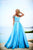 Sherri Hill - 51613 A Line Beaded Dress with Bejeweled Cold Shoulders In Blue